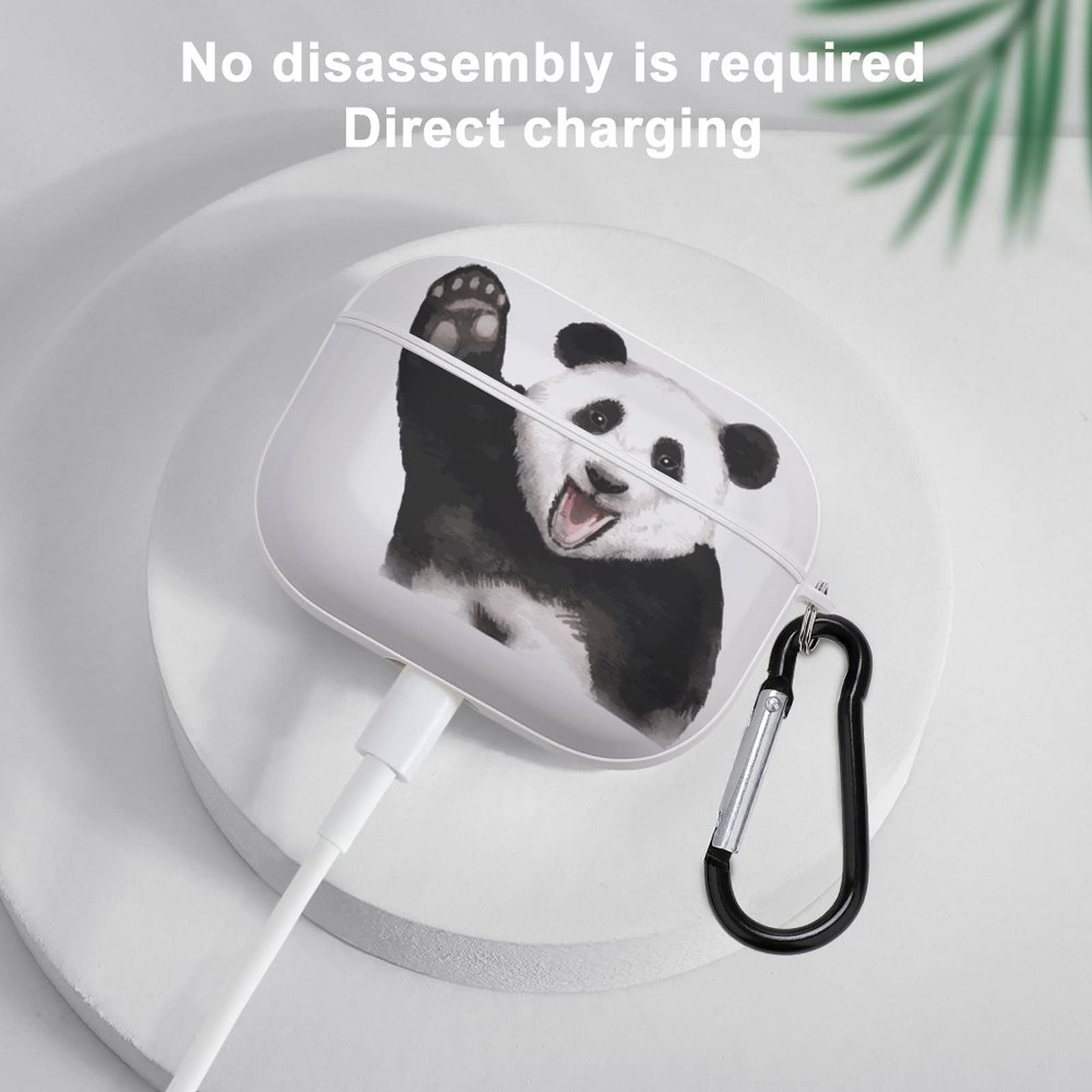 Amazon | かわいいパンダベアプリント Airpods Proケース キーチェーン